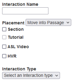 Interaction editor window or panel: Renderer tab: Configuration panel